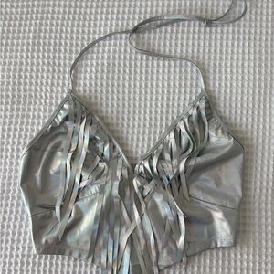 Ragstock Metallic Halter Top